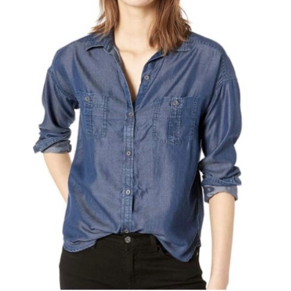 prAna Updrift Button Down Shirt 100% Tencel Denim - Picture 3 of 13